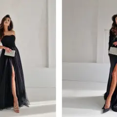 Eleganckie, błyszczące szpilki i sandałki na obcasie to idealne buty do czarnej sukienki na specjalne okazje.