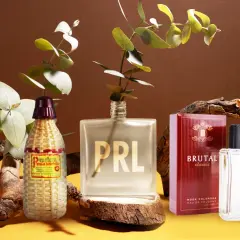 Wspomnienie PRL-u: Prastara woda kolońska w plecionej butelce i Brutal Classic – dawne perfumy z Pewexu.