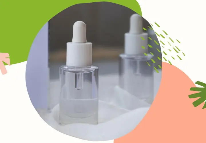 Szklane buteleczki z pipetką, idealne do przechowywania serum z hexyl cinnamal. Delikatne, naturalne składniki dla Twojej skóry.