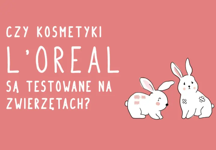 Czy kosmetyki L'oreal są testowane na zwierzętach? Dwa smutne króliki z plastrami na futerku.
