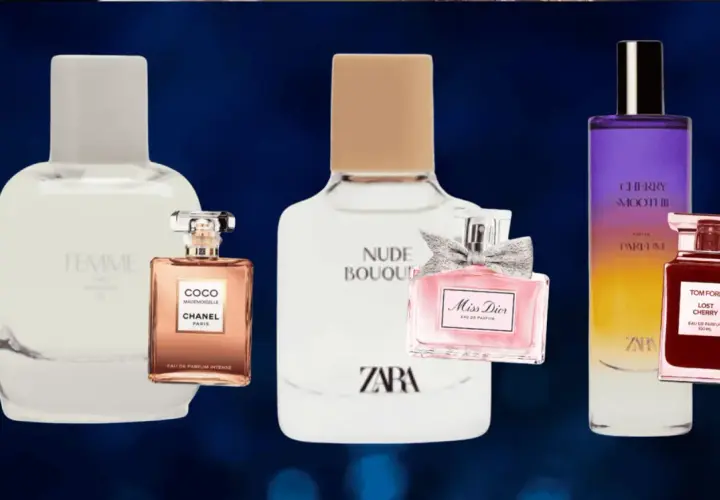 Perfumy ZARA Red Temptation to odpowiednik dla miłośniczek słodkich, owocowych zapachów. Na zdjęciu m.in. Miss Dior, Chanel Coco Mademoiselle.