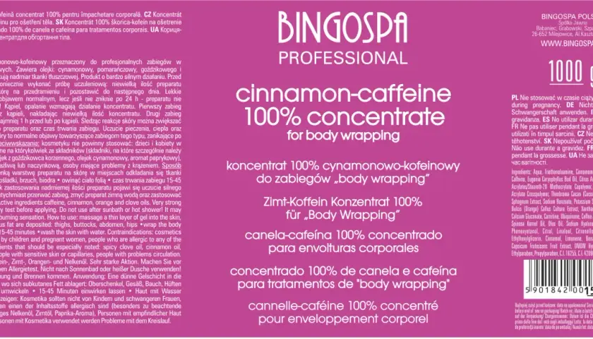 Koncentrat cynamonowo-kofeinowy BingoSpa do body wrappingu. Opinie wskazują na silne działanie.