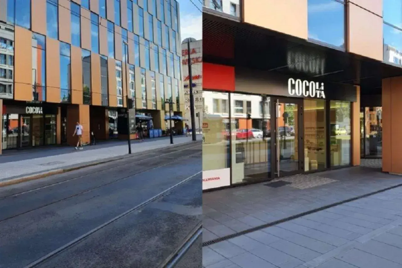 Nowoczesny budynek z witryną sklepu COCOLITA. Warto sprawdzić cocolita opinie przed zakupami.