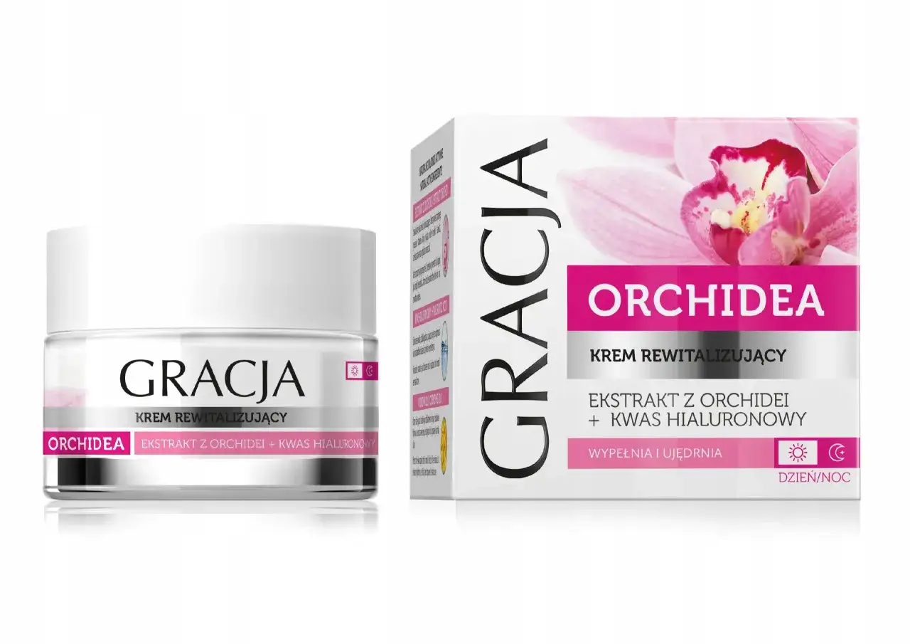 Krem rewitalizujący Gracja z ekstraktem z orchidei i kwasem hialuronowym. Pielęgnacja dla Twojej skóry.